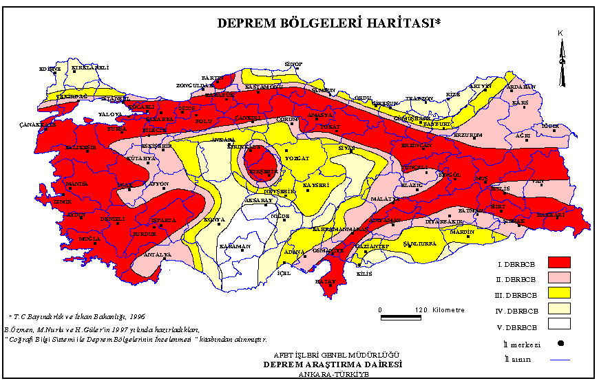 <strong>Ülkemizdeki Deprem Bölgeleri</strong>